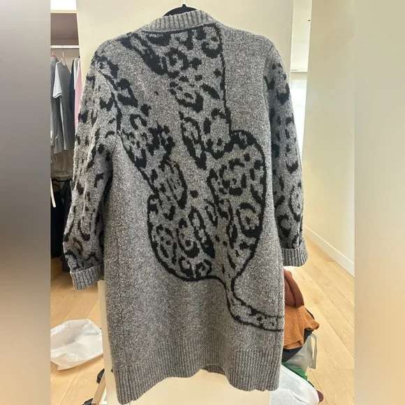 Anthropologie Charcoal leopard sweater - Picture 2 of 3